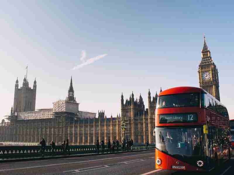 Big Ben & red bus in London