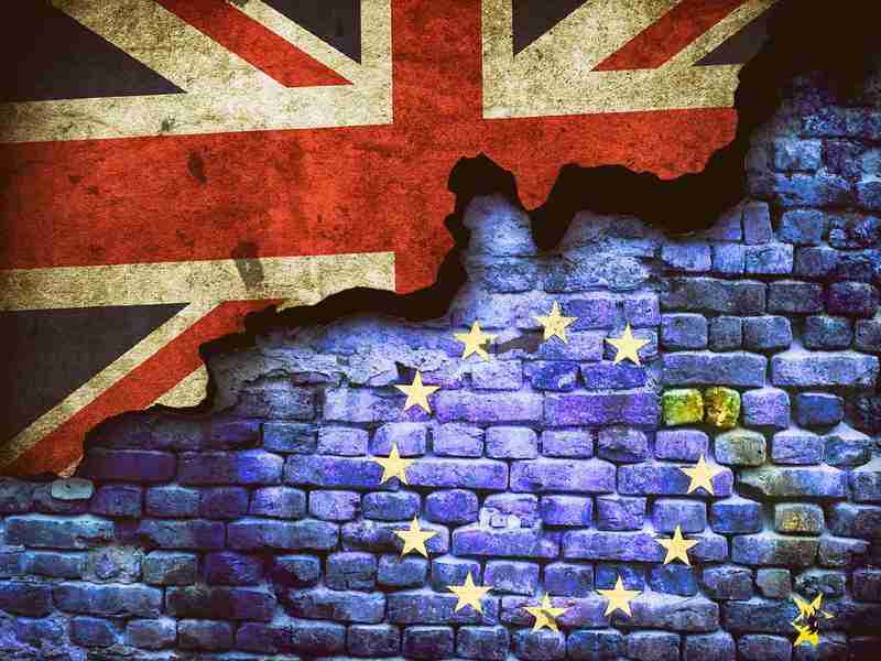 the UK's and EU's flags together for post Brexit regulations