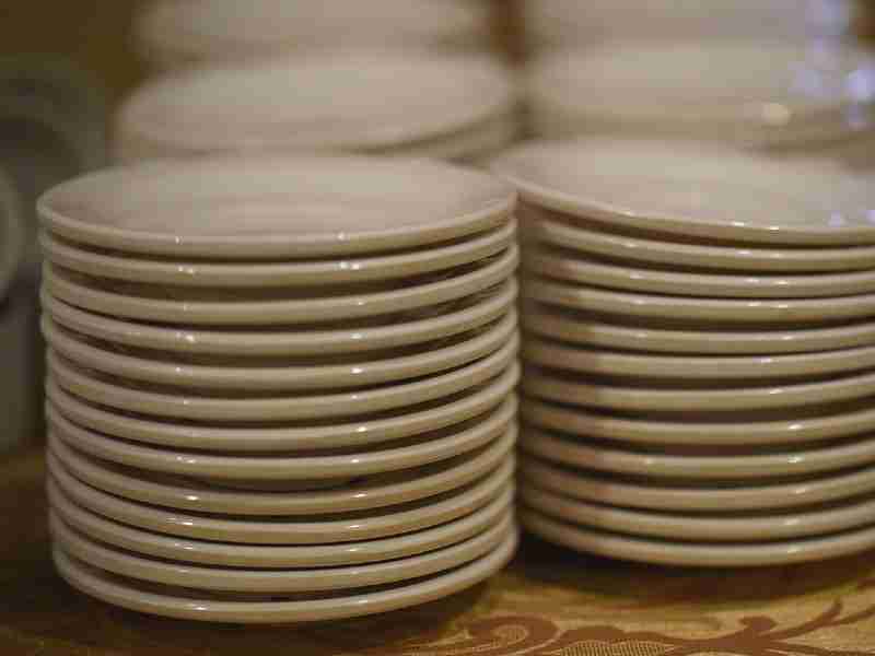 plates and dishes ready to be packed for house moving