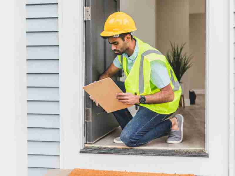 Professional inspecting a new property.