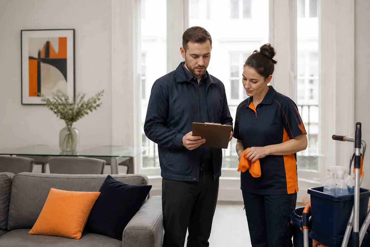 Strong Move cleaning team preparing a rental property near Edgware HA8 for handover
