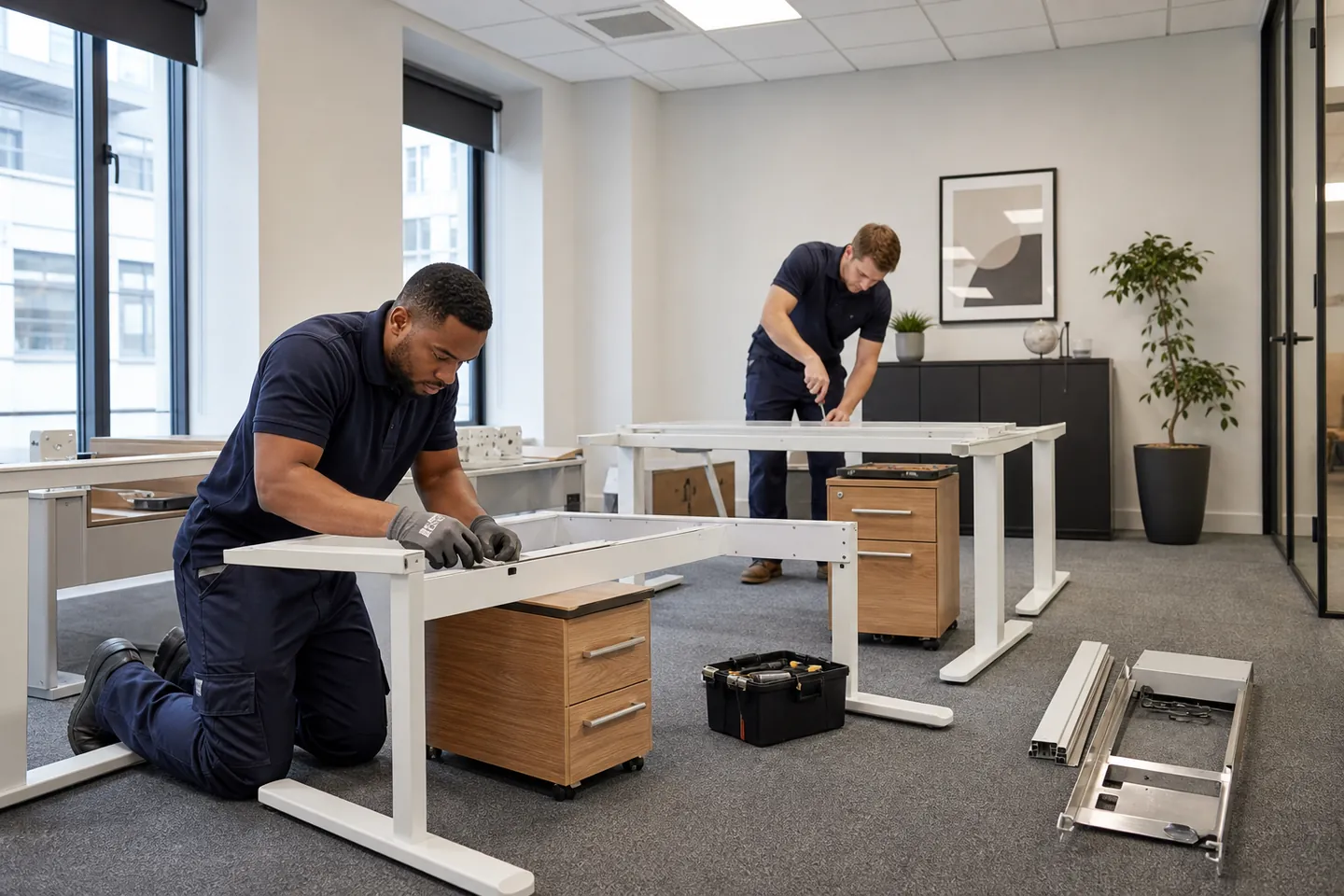 Strong Move professionals preparing furniture assembly in Highgate N6