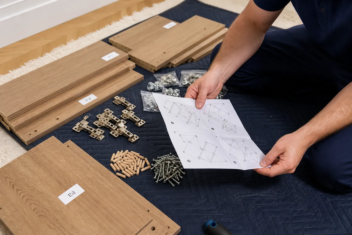 Strong Move professionals preparing furniture assembly in Woking