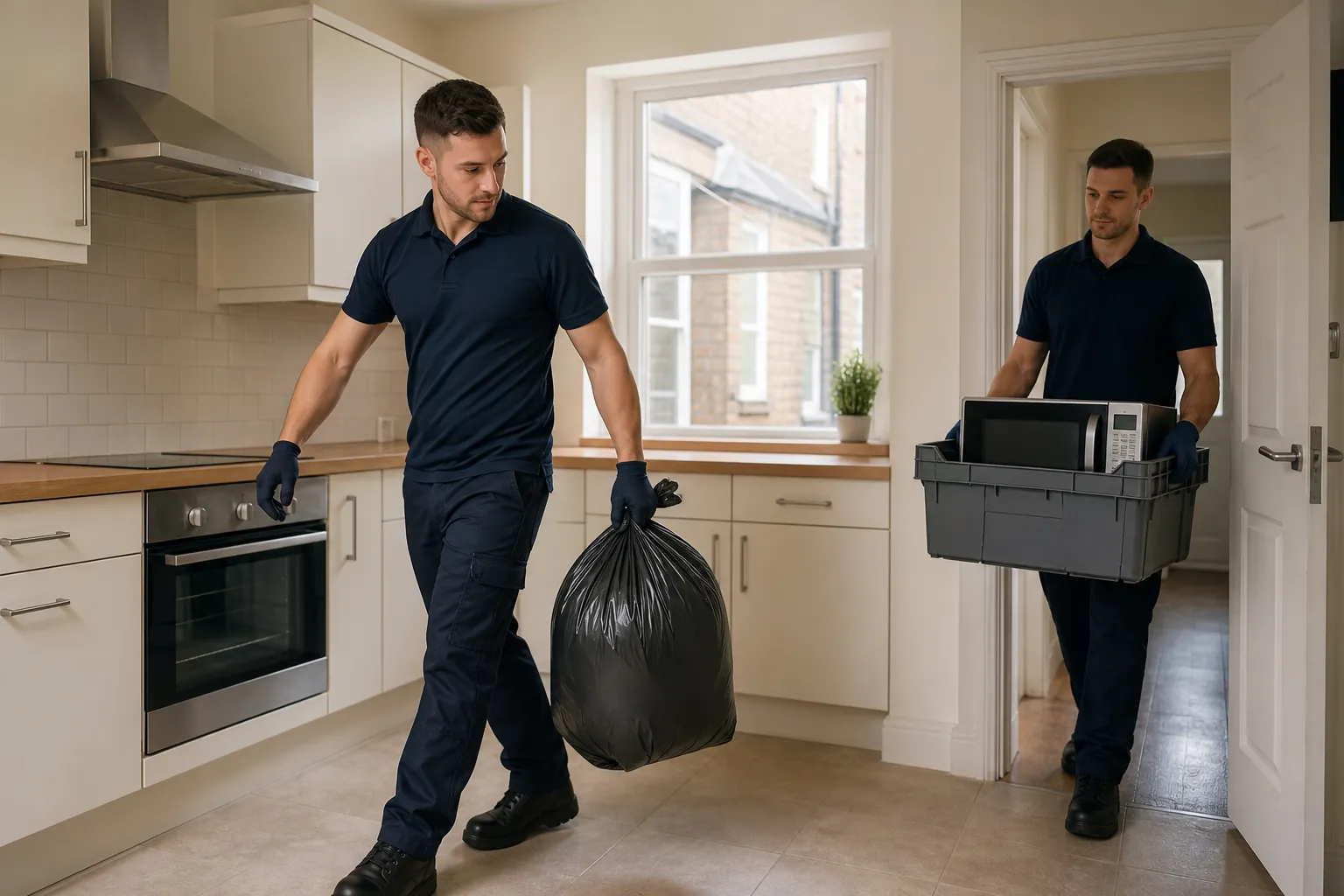 Final rubbish removal check at a property in Preston HA9